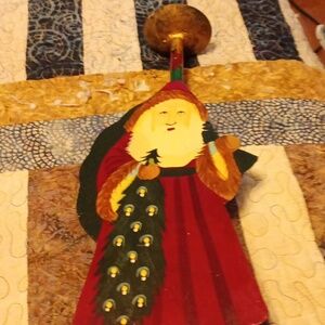 Vintage metal Santa Candle stick